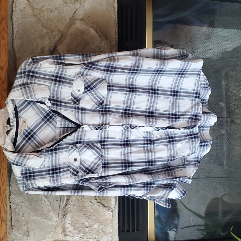 Plaid shirt.